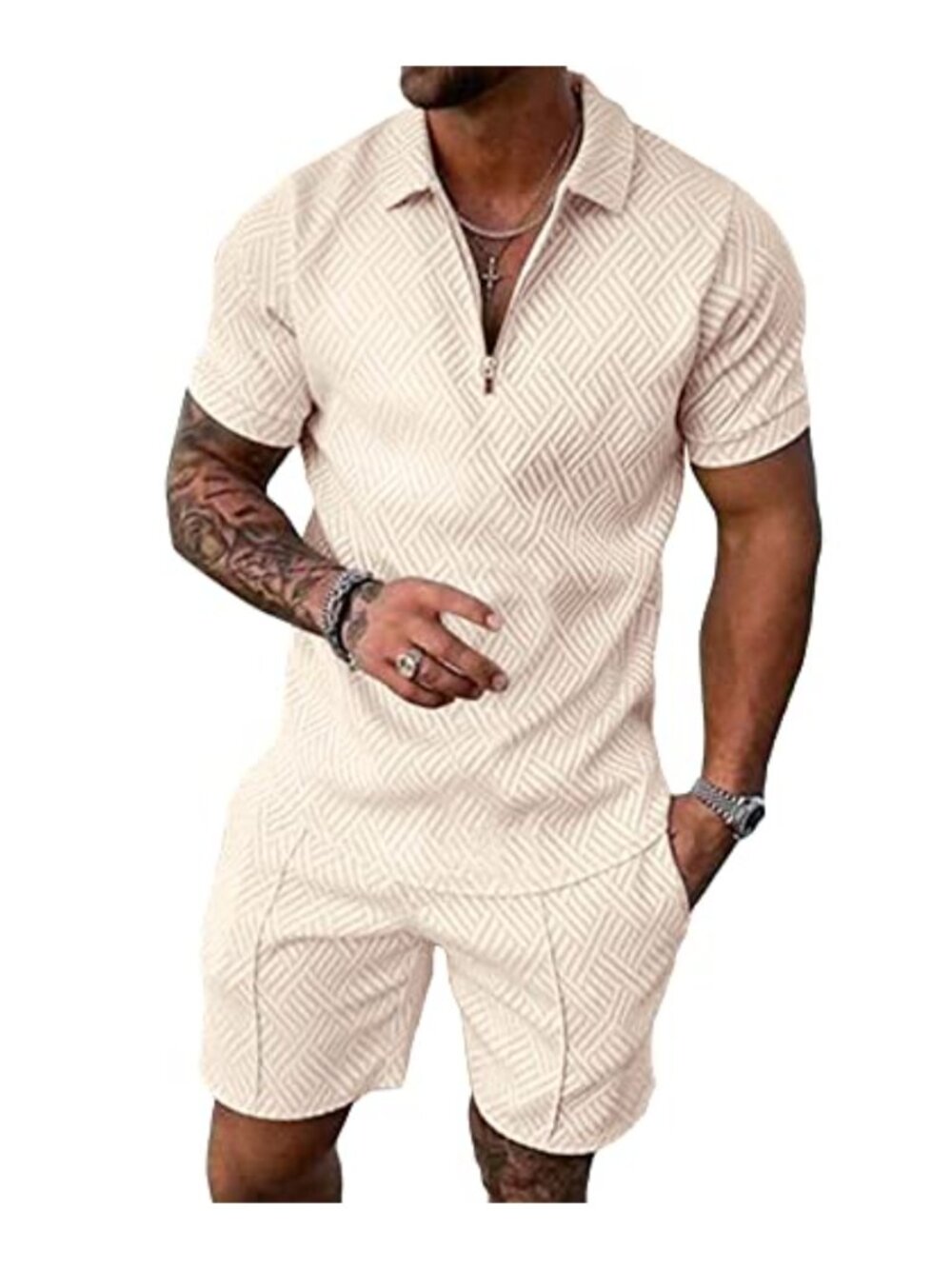 Men's 2 Piece Polo Shirt & Shorts Set Athletic Summer Outfit